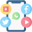 A smartphone surrounded by icons for Instagram, Facebook, Twitter, WhatsApp, and YouTube captures a vision of seamless connectivity and endless video possibilities.